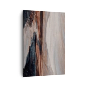 Bild auf Leinwand - Leinwandbild - Eine malerische Landschaft mit Fluss und Bergen - 50x70cm - Ruhiges Tal - Moderne Wanddekoration für Wohnzimmer und Schlafzimmer ARTTOR