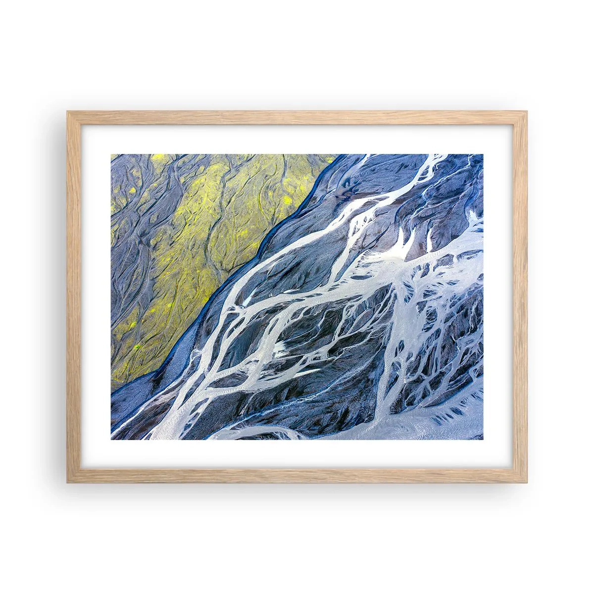 Poster in einem Rahmen aus heller Eiche - Felsmalereien der Natur - 50x40 cm