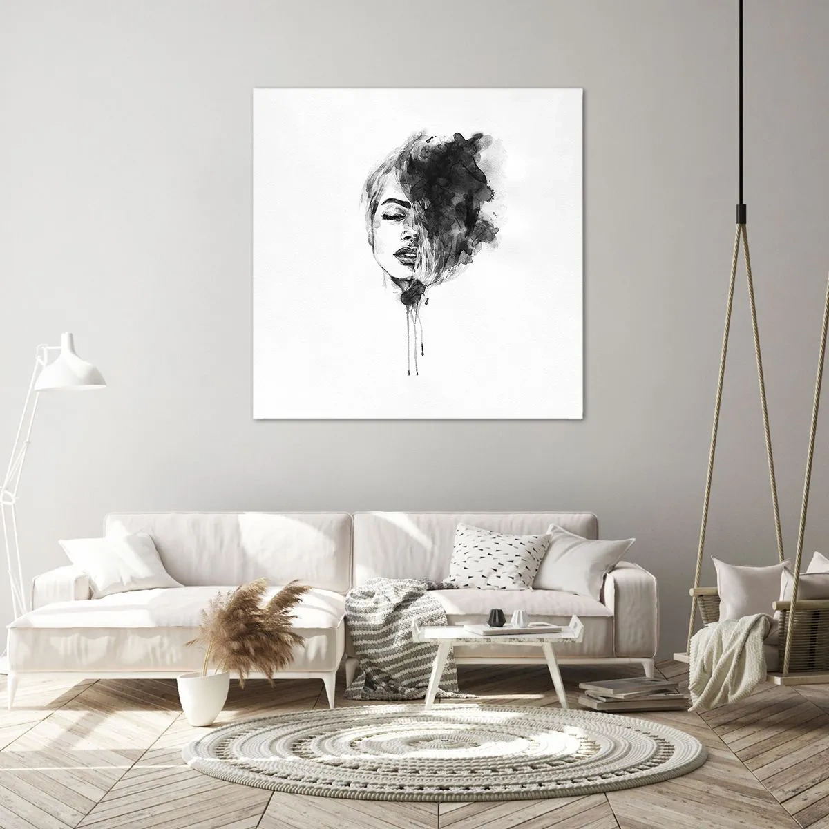 Bild auf Leinwand - Leinwandbild - Wovon träumt das Mädchen - 70x70 cm