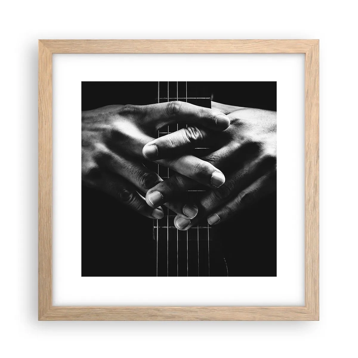 Poster in einem Rahmen aus heller Eiche - Gebet des Künstlers - 30x30 cm