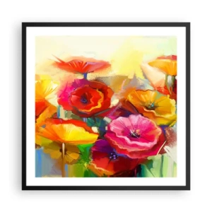 Poster in einem schwarzem Rahmen - Nicht nur rot - 60x60 cm