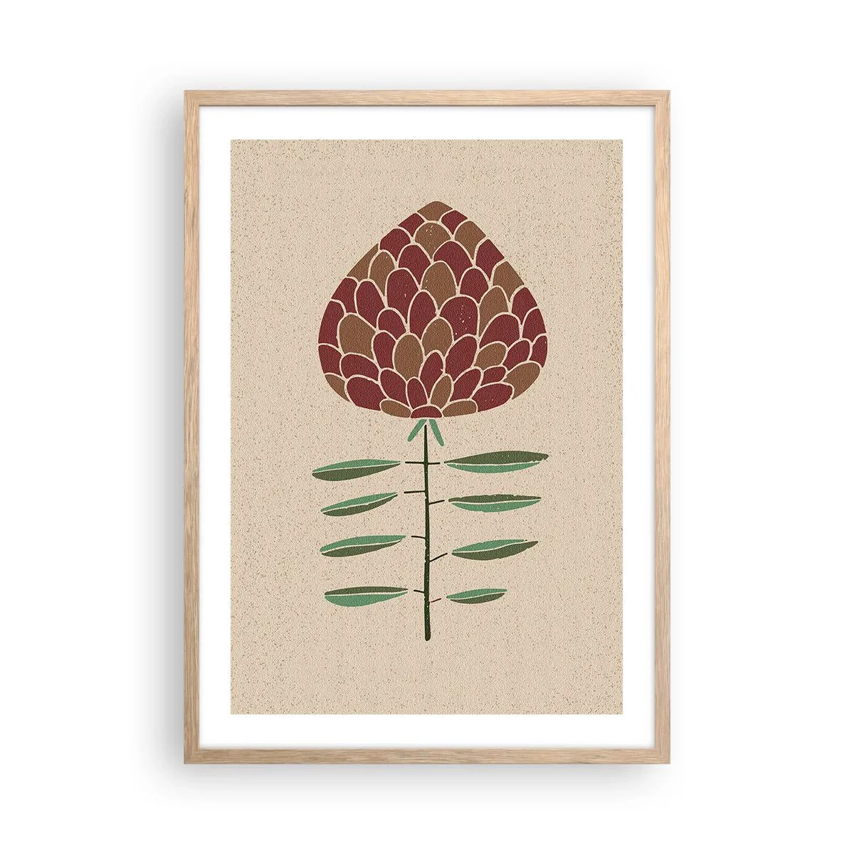 Poster in einem Rahmen aus heller Eiche - Was für ein großs Tier - 50x70 cm