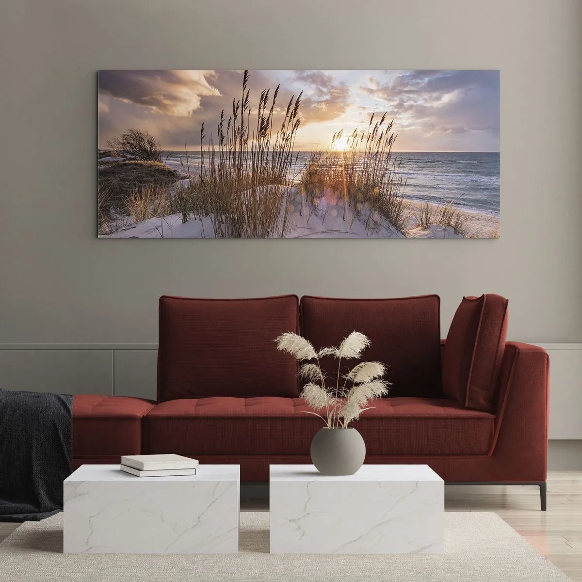 Glasbild - Bild auf glas - Abschied von Sonne und Wind - 100x40 cm