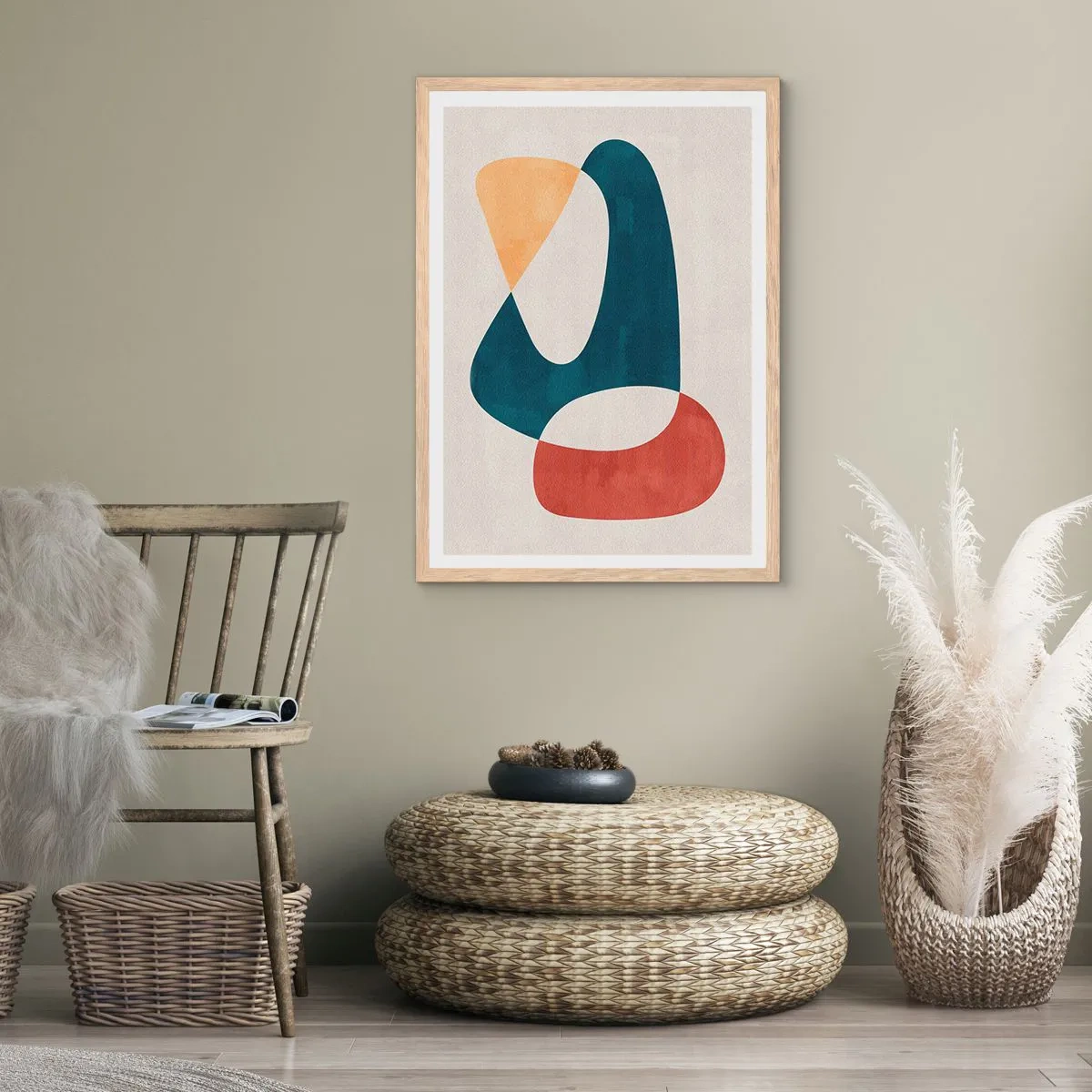 Poster in einem Rahmen aus heller Eiche - Einflüsse und Metamorphosen - 50x70 cm