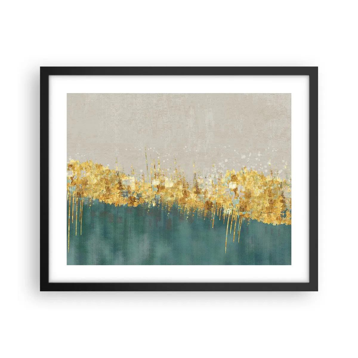 Poster in einem schwarzem Rahmen - Goldener Rand - 50x40 cm