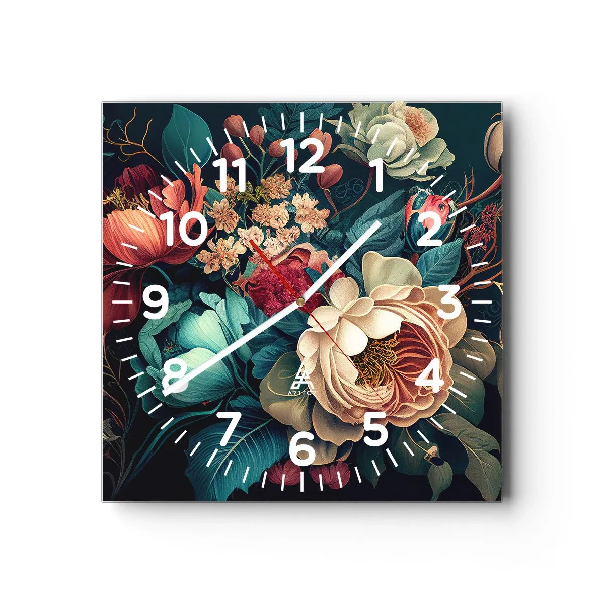 Wanduhr - Glasuhr - Charme des 19. Jahrhunderts - 40x40 cm