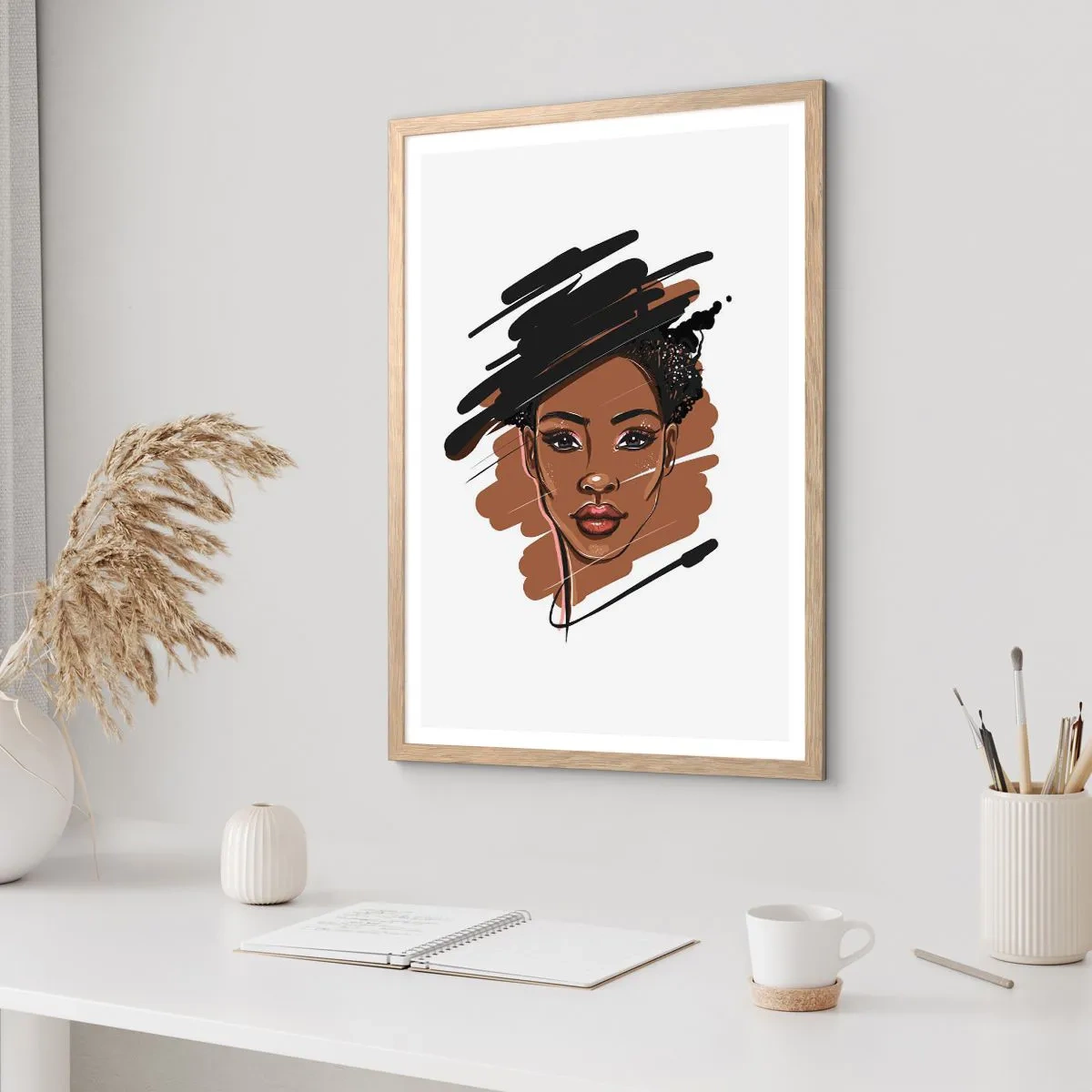 Poster in einem Rahmen aus heller Eiche - Süß wie Schokolade - 40x50 cm