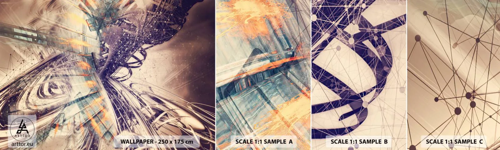 Fototapeten Muster Selbstklebend Deluxe Sticker - In großer Eile - Abstraktion, Stück, Grafik - 100x30 cm