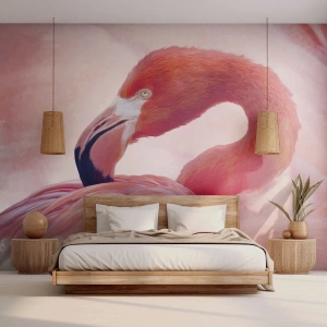 Fototapete Premium Canvas - Vogel Schönheit - Flamingo, Vogel, Natur - 200x140 cm