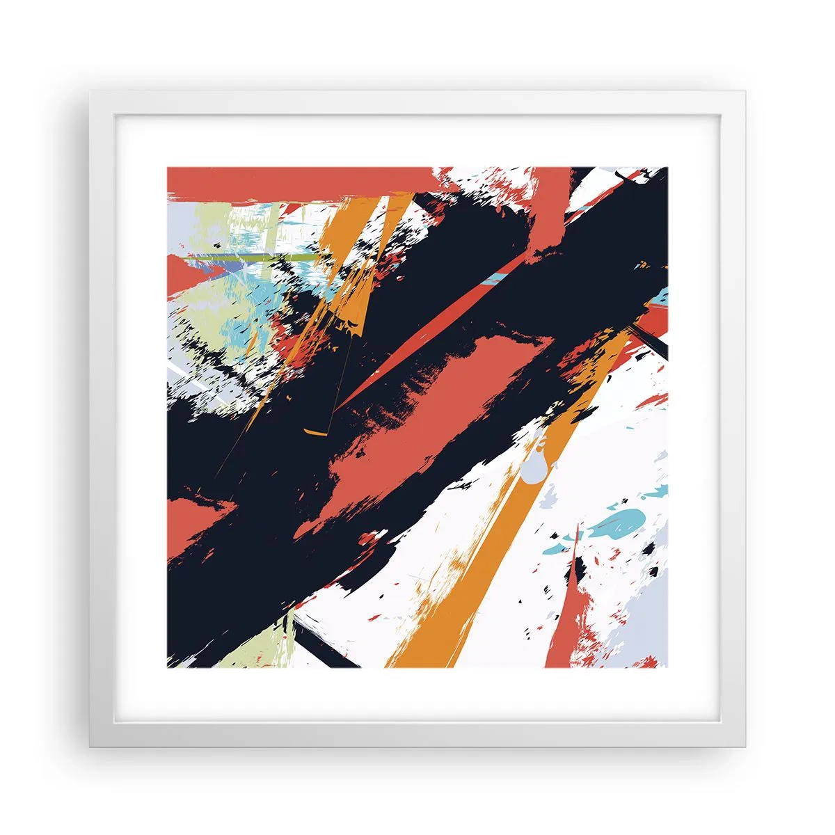 Poster in einem weißen Rahmen - Dynamische Komposition - 40x40 cm