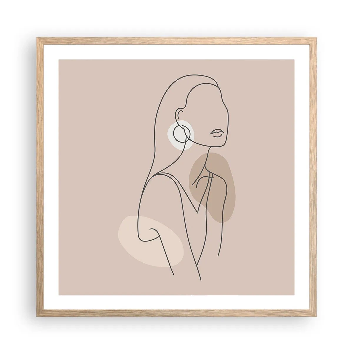 Poster in einem Rahmen aus heller Eiche - Mädchenhafte Ikone - 60x60 cm