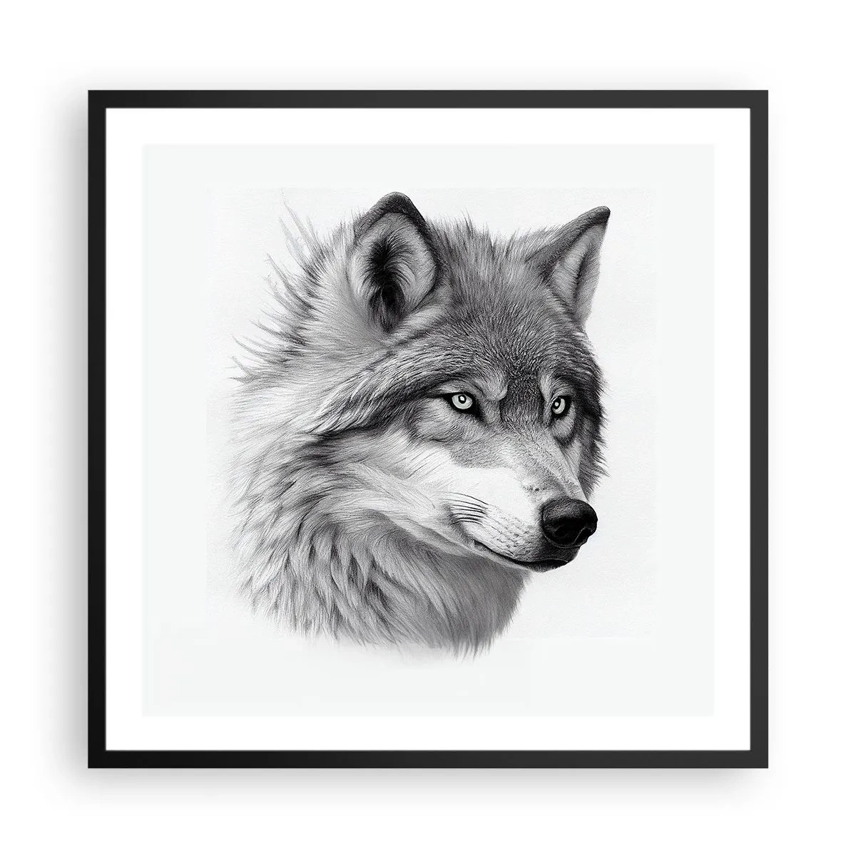 Poster in einem schwarzem Rahmen - Alpha – ohne Zweifel - 60x60 cm