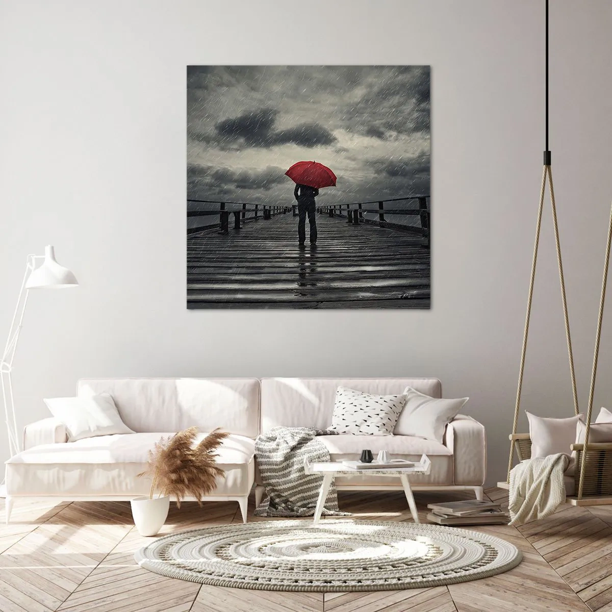 Bild auf Leinwand - Leinwandbild - Es ist egal, dass es regnet - 60x60 cm