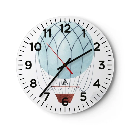 Wanduhr - Glasuhr - Ganz in den Wolken - 40x40 cm