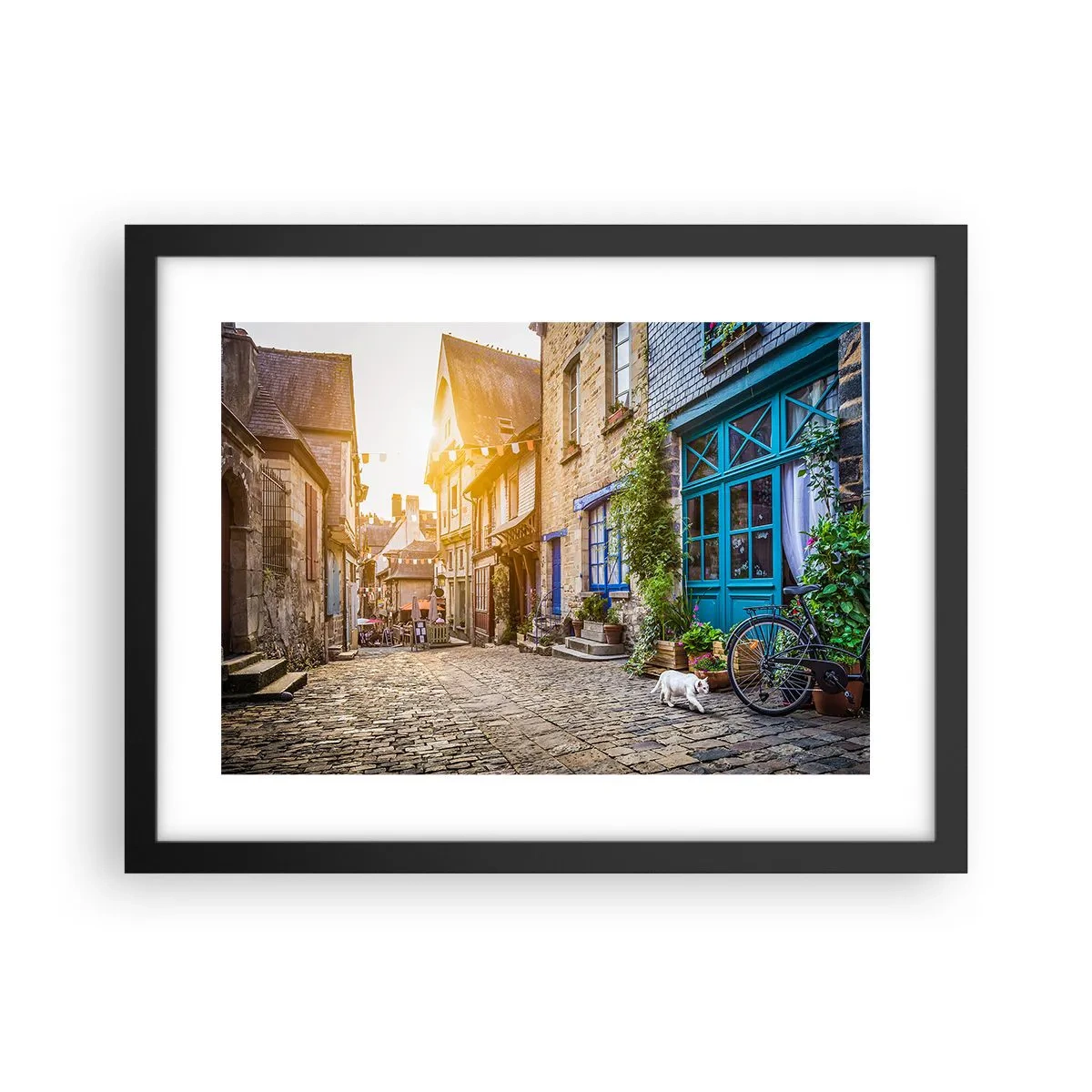 Poster in einem schwarzem Rahmen - Der weiße Geist der Stadt - 40x30 cm