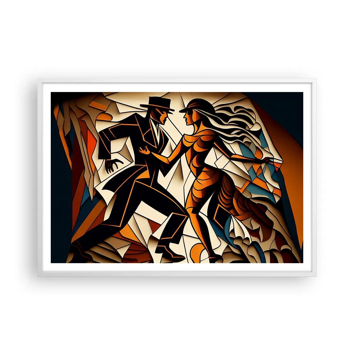 Poster in einem weißen Rahmen - Tanz der Passion und Leidenschaft - 100x70 cm