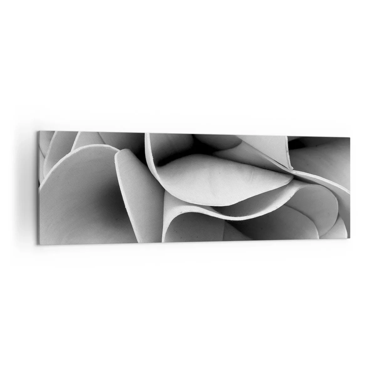 Bild auf Leinwand - Leinwandbild - Schwarz-weiße Details abstrakter Formen - 160x50cm - Es passiert im Weltraum - Moderne Wanddekoration für Wohnzimmer und Schlafzimmer ARTTOR