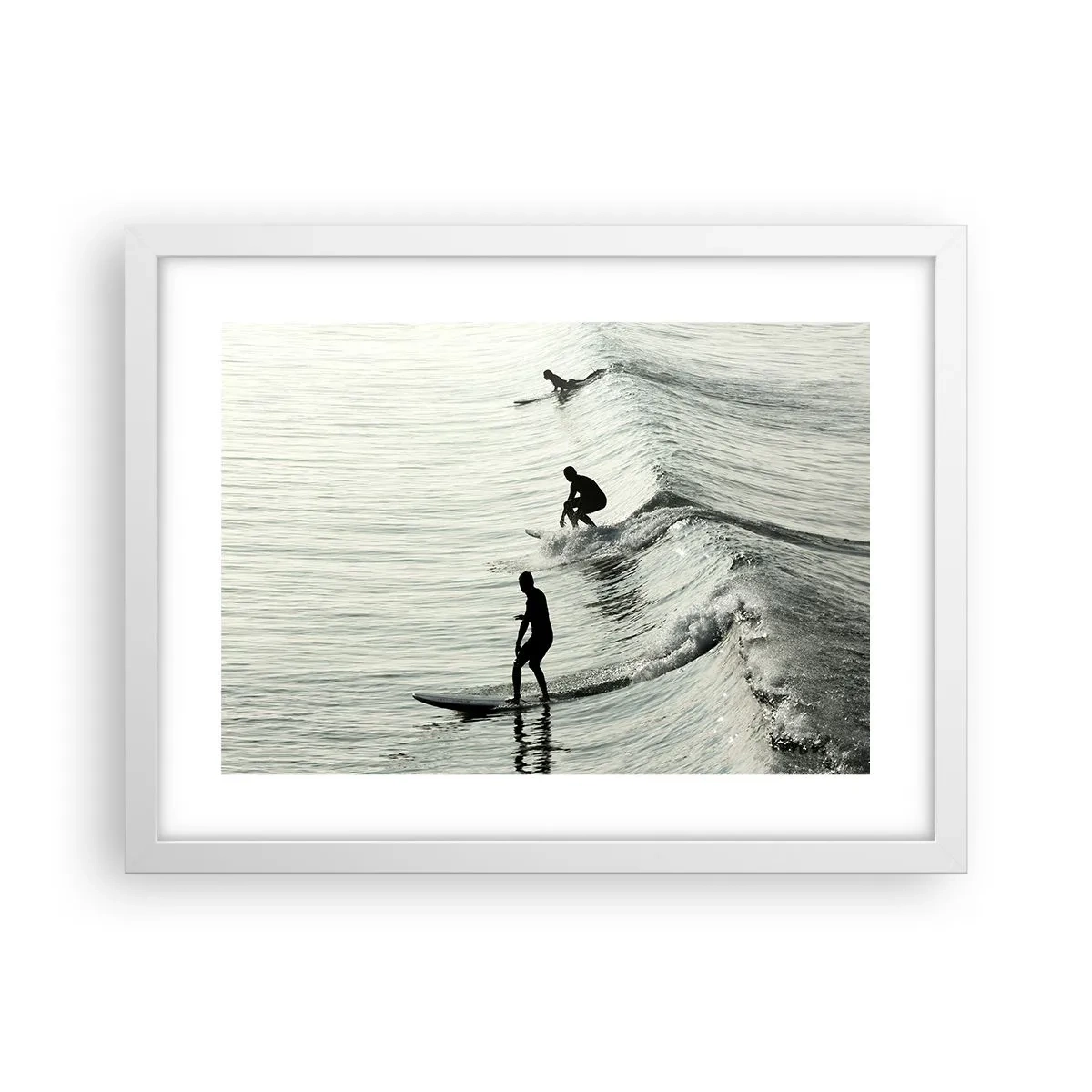 Poster in einem weißen Rahmen - Gegen die Welle - 40x30 cm
