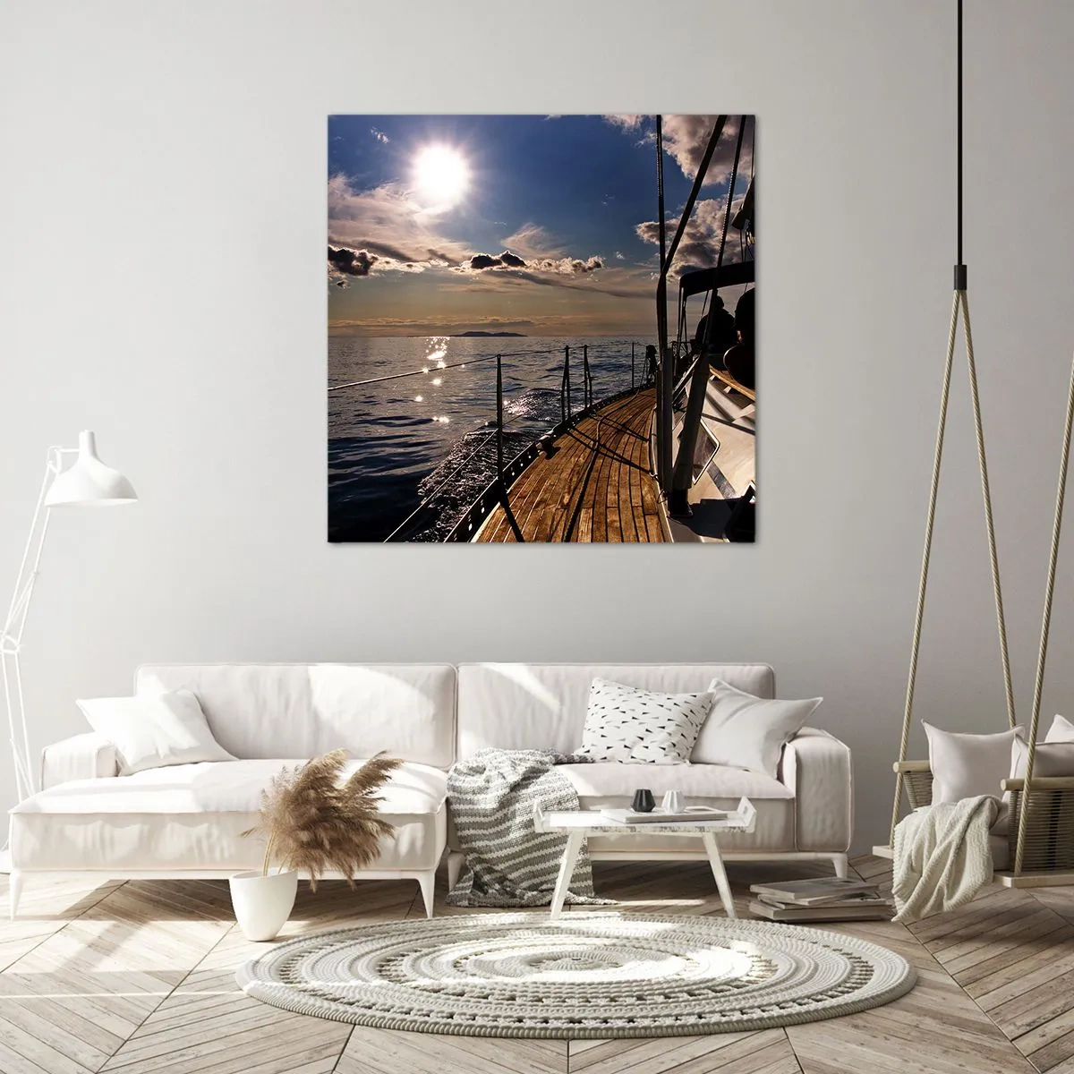 Bild auf Leinwand - Leinwandbild - Der Sonne entgegen segeln - 50x50 cm