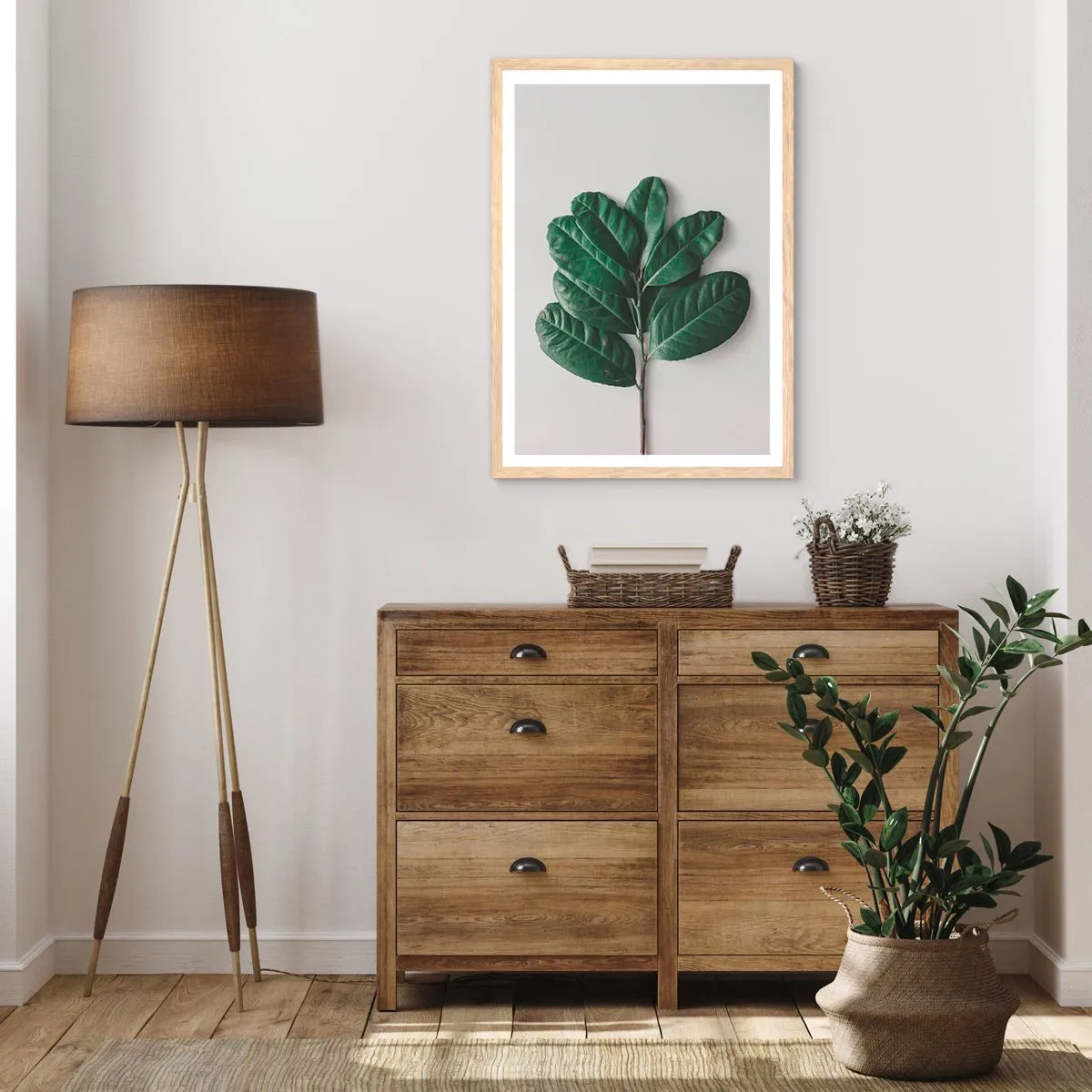 Poster in einem Rahmen aus heller Eiche - Eine Zeichnung purer Natur - 40x50 cm