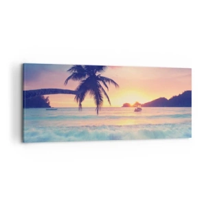 Bild auf Leinwand - Leinwandbild - Ein Abend in der Bucht - 100x40 cm