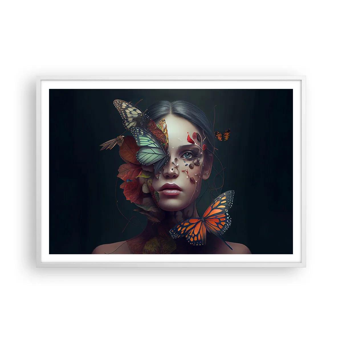 Poster in einem weißen Rahmen - Wunderbare Metamorphose - 100x70 cm