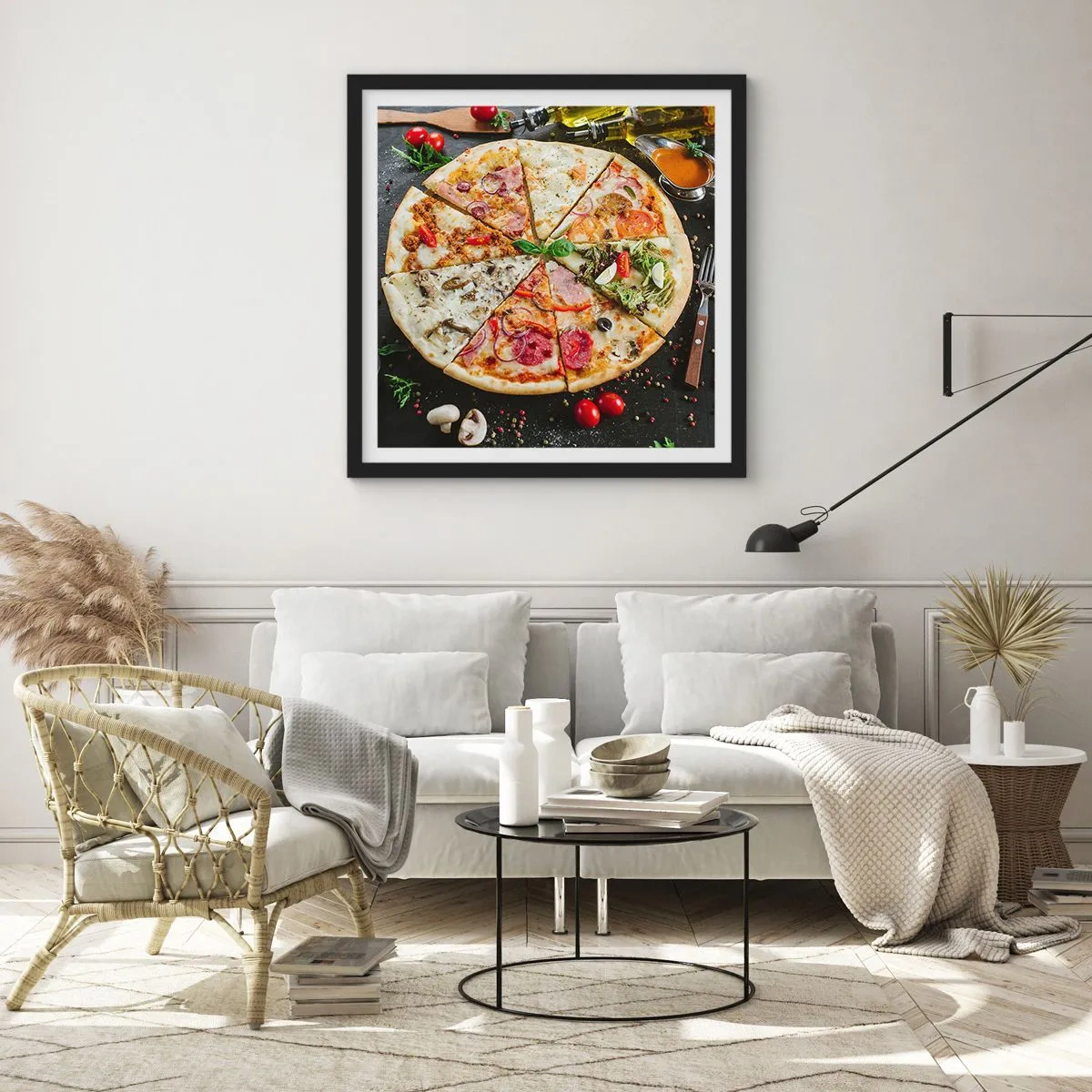 Poster in einem schwarzem Rahmen - Eine Reihe von Geschmacksrichtungen - 30x30 cm