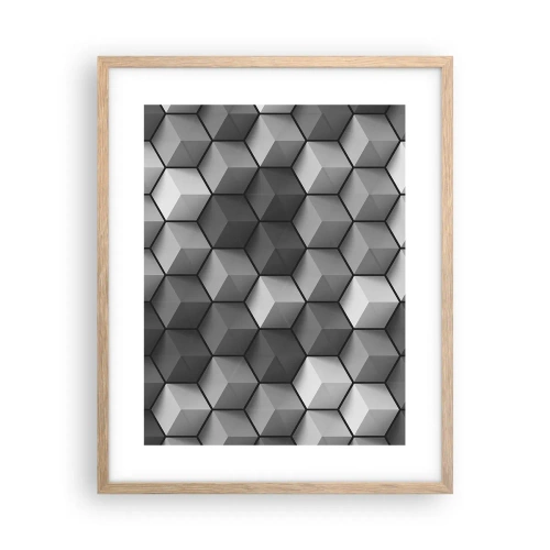 Poster in einem Rahmen aus heller Eiche - Kubistisches Puzzle - 40x50 cm