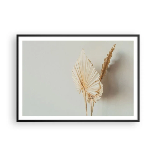 Poster in einem schwarzem Rahmen - Getrocknete Palmblätter in minimalistischem Arrangement - 100x70cm - Wenn Sie Erleichterung brauchen - Moderne Wanddekoration für Wohnzimmer und Schlafzimmer ARTTOR