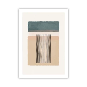 Poster - Abstrakte geometrische Figuren in dezenten Farben - 50x70cm - Alles ist in Ordnung - Moderne Wanddekoration für Wohnzimmer und Schlafzimmer ARTTOR