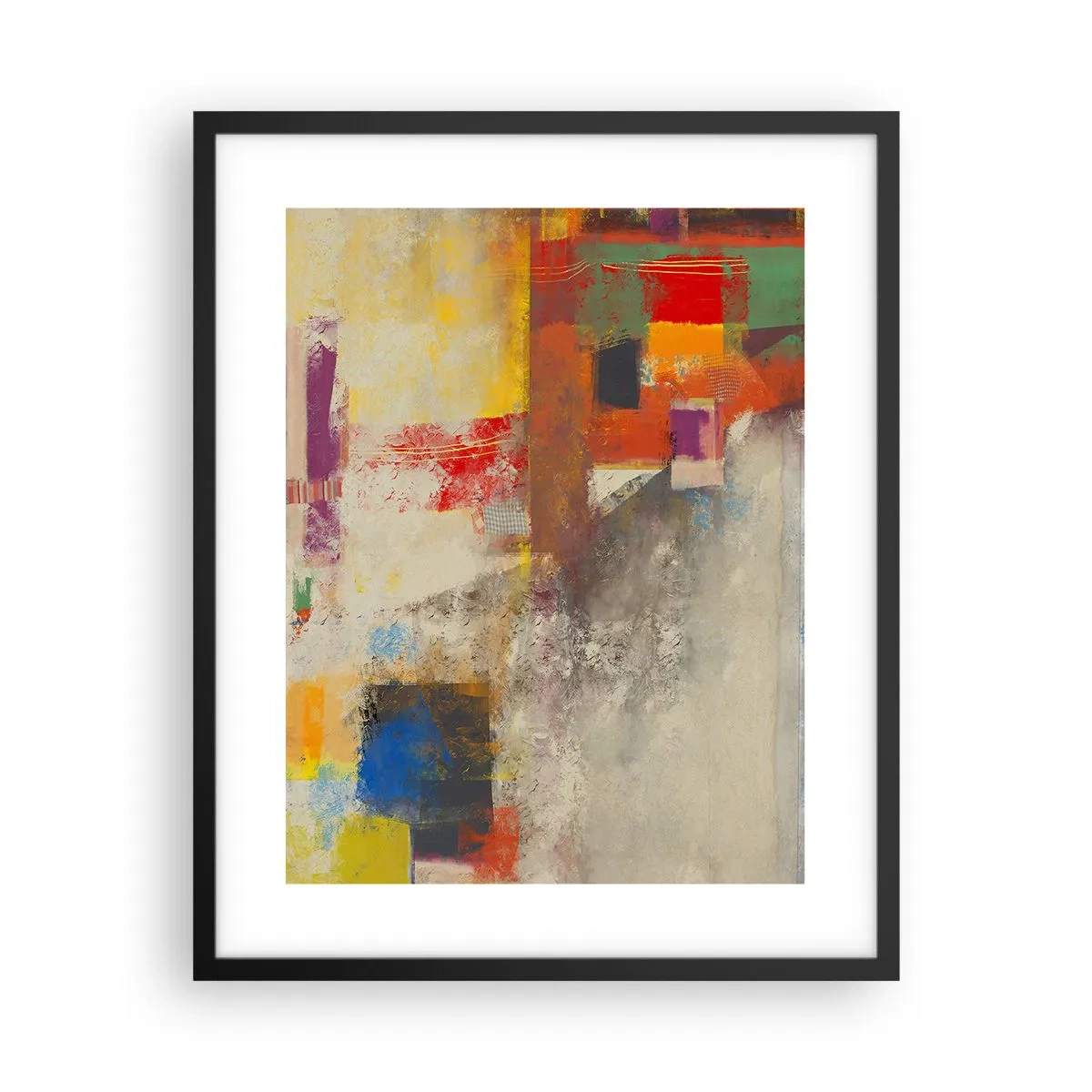 Poster in einem schwarzem Rahmen - Geometrie der Farben - 40x50 cm