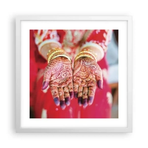 Poster in einem weißen Rahmen - Bereit, das Glück zu fangen? - 40x40 cm