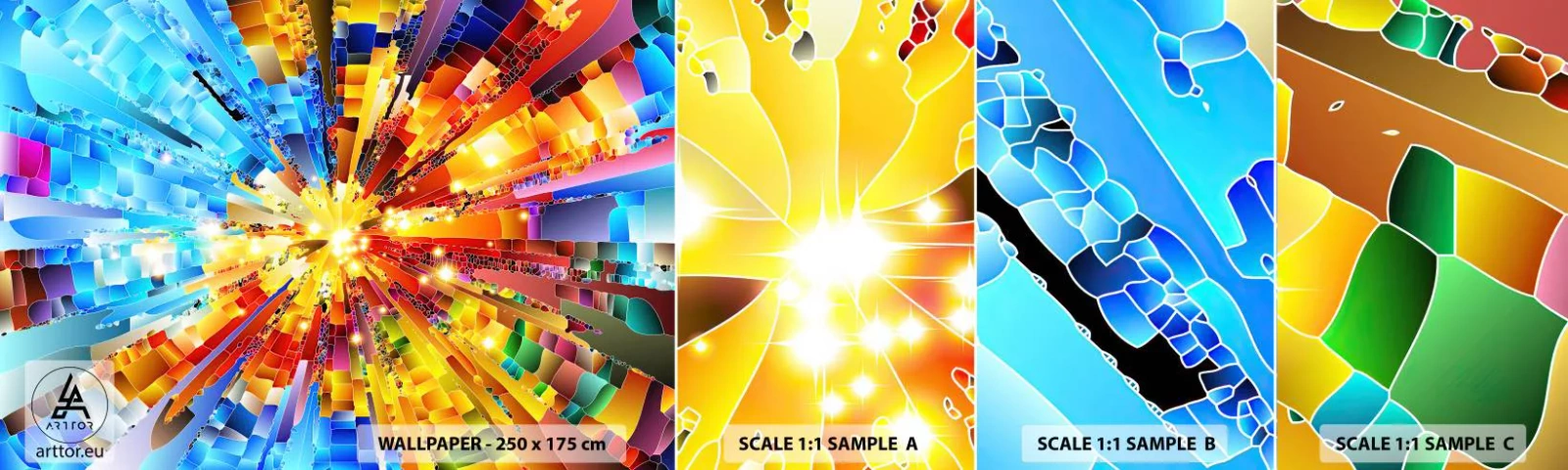 Fototapetenmuster Standard Eco - In Medienauflösung - Abstraktion, Stück, 3D - 100x30 cm