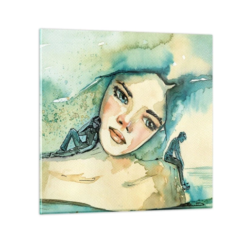 Glasbild - Bild auf glas - Bin ich blau? - 70x70 cm