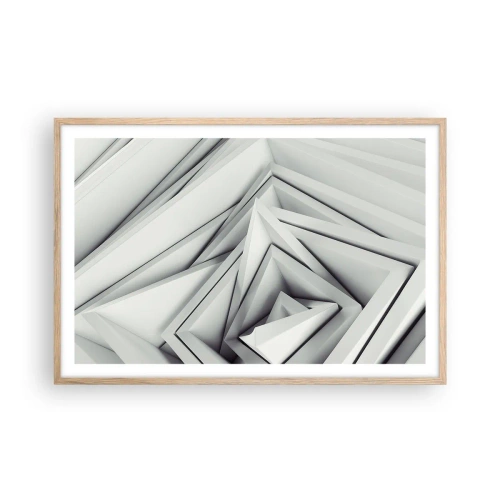 Poster in einem Rahmen aus heller Eiche - Spitzwinklige Knospen - 91x61 cm