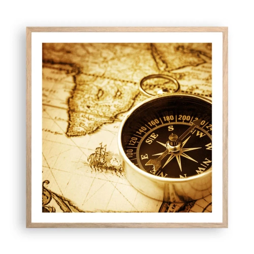 Poster in einem Rahmen aus heller Eiche - Ost oder West? - 60x60 cm