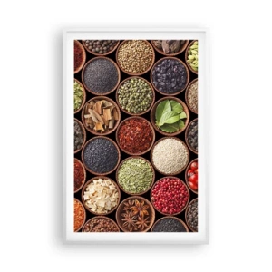 Poster in einem weißen Rahmen - Alle Aromen der Welt - 61x91 cm