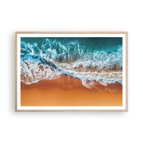 Poster in einem Rahmen aus heller Eiche - Immer Hand in Hand - 100x70 cm