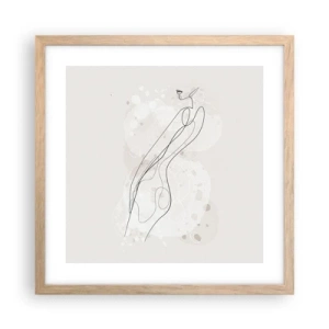 Poster in einem Rahmen aus heller Eiche - Der Blick schweift - 40x40 cm