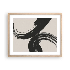 Poster in einem Rahmen aus heller Eiche - Ausladend und kreisförmig - 50x40 cm