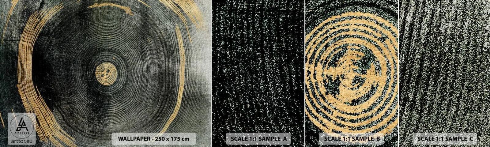 Fototapetenmuster Standard Eco - Veränderung und Beständigkeit - Dunkel, Holz, Art Deco - 100x30 cm