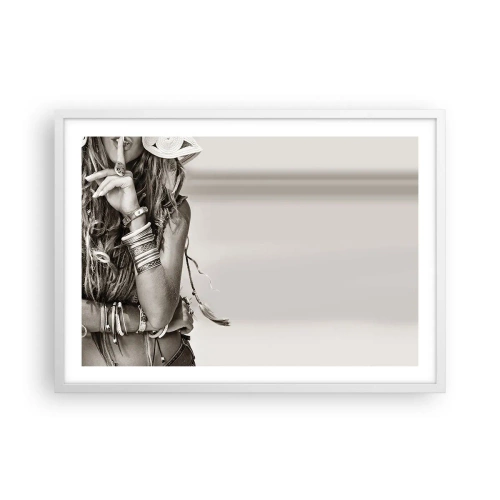 Poster in einem weißen Rahmen - Wieso ein Mädchen - 70x50 cm