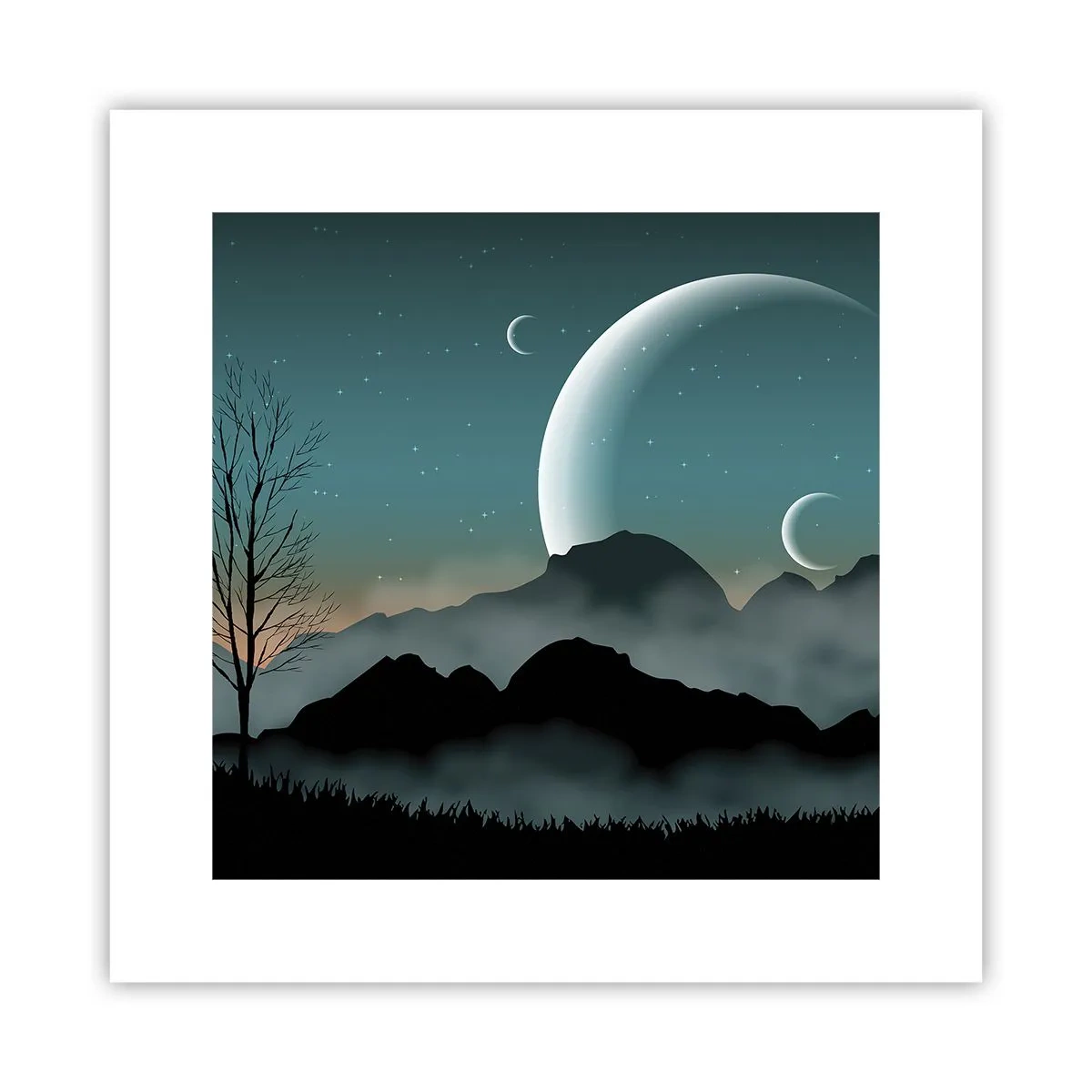 Poster - Karneval in der Sternenacht - 30x30 cm