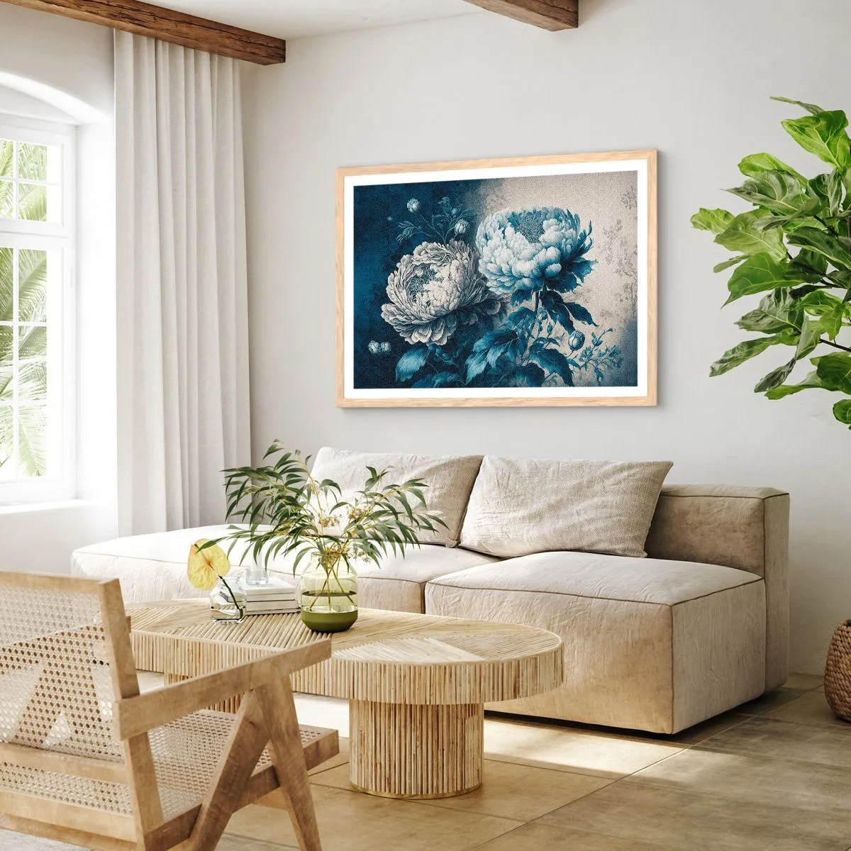 Poster in einem Rahmen aus heller Eiche - Passendes Paar - 91x61 cm