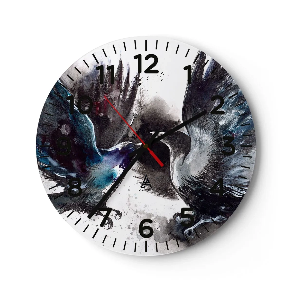 Wanduhr - Glasuhr - Rabe zum Raben ... - 40x40 cm