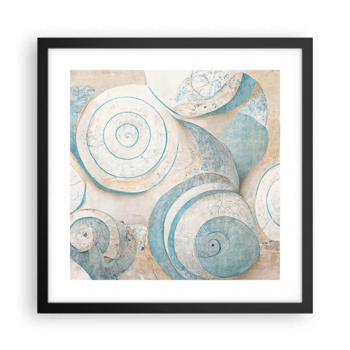 Poster in einem schwarzem Rahmen - Was verbirgt sich in der Muschel? - 40x40 cm
