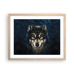 Poster in einem Rahmen aus heller Eiche - Alpha? Und Omega - 50x40 cm