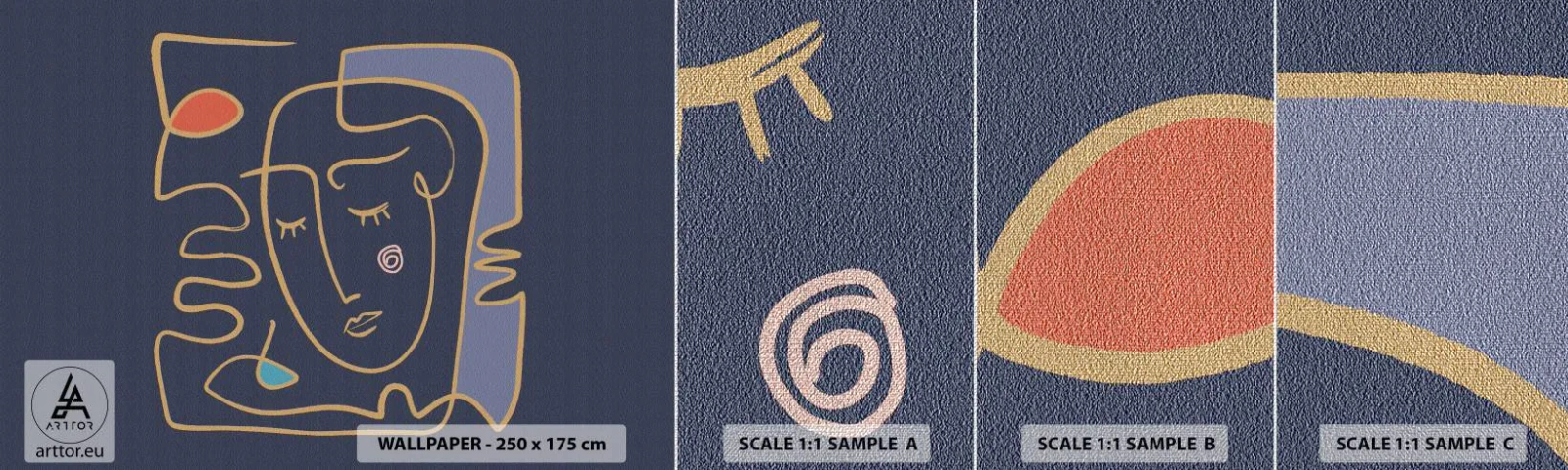 Fototapeten Muster Premium Canvas - In Gedanken - Porträt, Gesicht, Stück - 100x30 cm