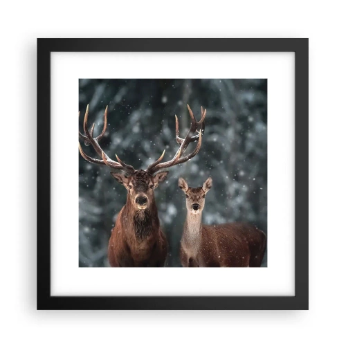 Poster in einem schwarzem Rahmen - Herr des Waldes mit seiner Frau - 30x30 cm