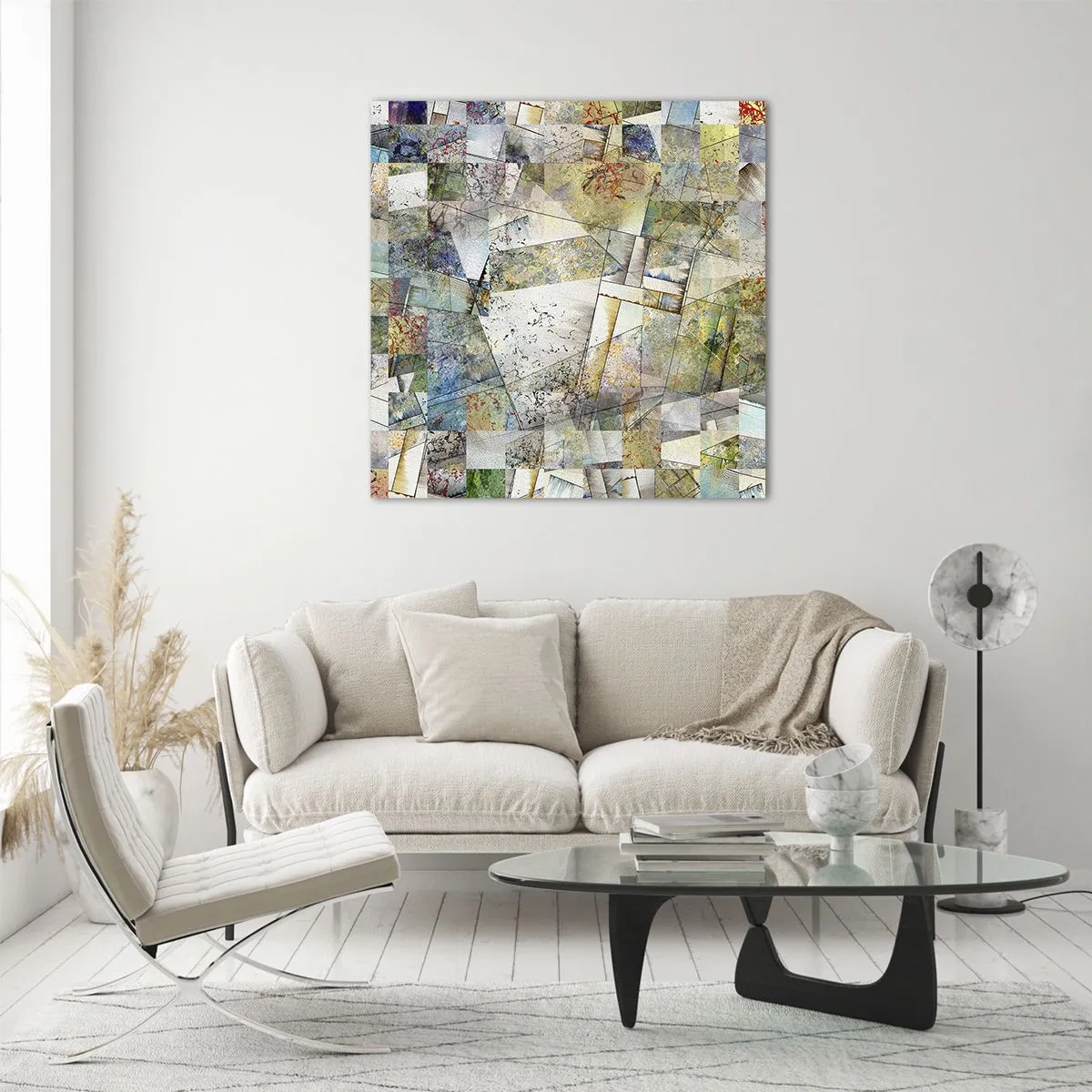 Glasbild - Bild auf glas - Geometrische Mischung - 40x40 cm